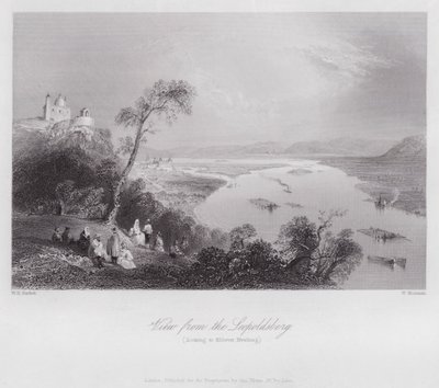Blick vom Leopoldsberg, Blick auf Kloster Neuburg von William H. Bartlett
