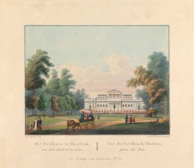 Welgelegen: Ansicht des Pavillons von Harlem vom Wald aus gesehen von William H. Hoogkamer