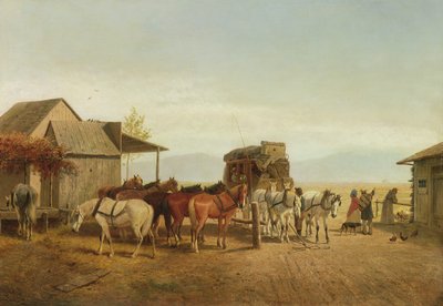 Kalifornische Postkutschenpause, 1875 von William Hahn