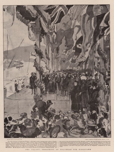 Ihre Majestät geht in Holyhead an Bord nach Kingstown von William Hatherell
