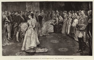 Der Zeichensaal Ihrer Majestät im Buckingham Palace, der Moment der Präsentation von William Hatherell