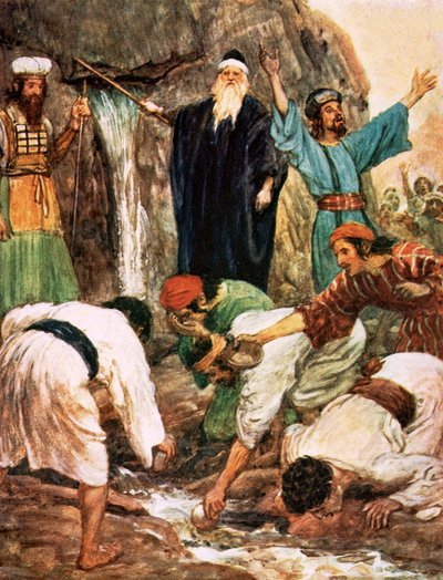 Moses schlägt den Felsen von William Hatherell