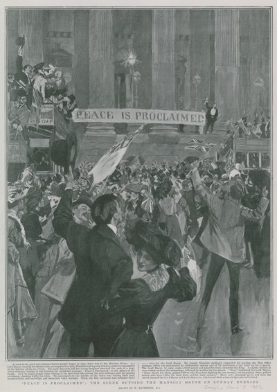 Frieden wird verkündet: Die Szene vor dem Mansion House am Sonntagabend von William Hatherell
