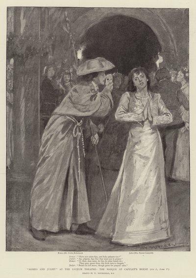 Romeo und Julia im Lyceum Theatre, der Maskenball im Haus der Capulets, Akt I, Szene V von William Hatherell