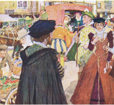 Shakespeare bemerkt die törichten Moden der Gecken auf dem Ludgate Hill, aus My Magazine, veröffentlicht 1922 von William Hatherell