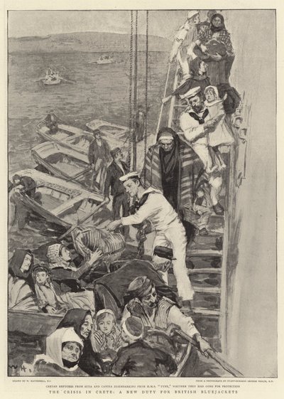 Die Krise auf Kreta, eine neue Aufgabe für britische Matrosen von William Hatherell