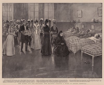 Die Königin und die Verwundeten, Ihre Majestät besucht eine Station im Netley Hospital von William Hatherell