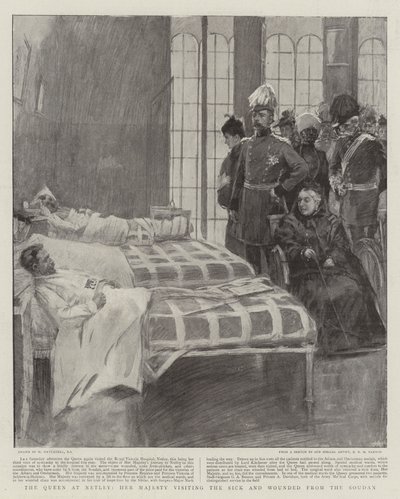 Die Königin in Netley, Ihre Majestät besucht die Kranken und Verwundeten aus dem Sudan von William Hatherell