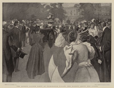 Die Gartenparty der Königin im Buckingham Palace, Ihre Majestät unter ihren Gästen von William Hatherell
