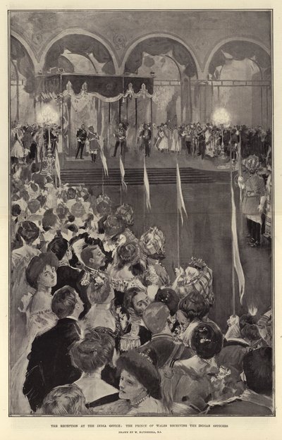 Der Empfang im India Office, der Prinz von Wales empfängt die indischen Offiziere von William Hatherell