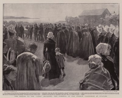 Die Folge des Leda-Vorfalls, die Beerdigung des französischen Fischers in Etaples von William Hatherell