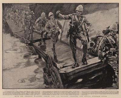 Mit Sir Charles Warrens Truppe, die 11. Brigade überquert den Little Bushman River von William Hatherell