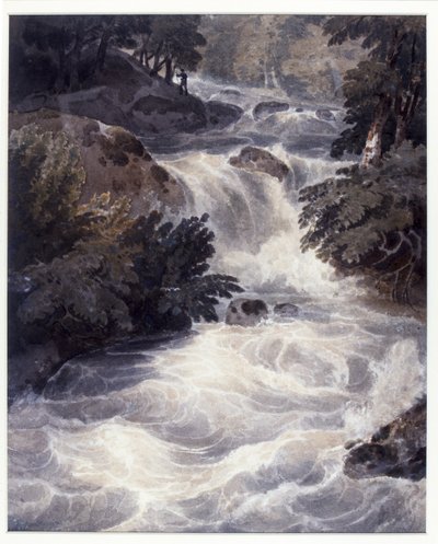 Wasserfall bei Ambleside, durch ein Fenster gesehen, 1807 von William Havell