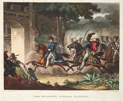 Lord Wellington betritt Salamanca, Aquatinta von J.C. Stadler, veröffentlicht von Tegg, April 1818 von William Heath