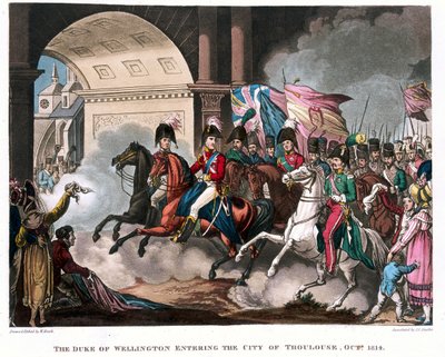 Der Herzog von Wellington (1769-1852) betritt die Stadt Toulouse im Jahr 1814, Illustration für ein erzählendes Gedicht von Dr. Syntax, veröffentlicht 1818 von William Heath