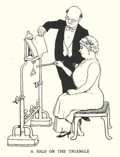 Ein Solo auf dem Triangel (Lithografie) von William Heath Robinson