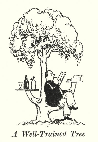 Ein gut trainierter Baum von William Heath Robinson