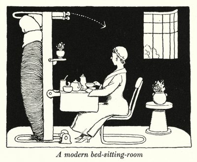Ein modernes Wohn-Schlafzimmer von William Heath Robinson