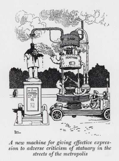 Eine neue Maschine zur effektiven Ausdrucksweise von Kritik an Statuen in den Straßen der Metropole von William Heath Robinson
