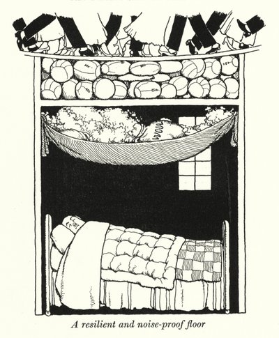 Ein elastischer und schalldichter Boden von William Heath Robinson