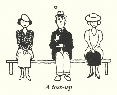 Ein Münzwurf (Litho) von William Heath Robinson