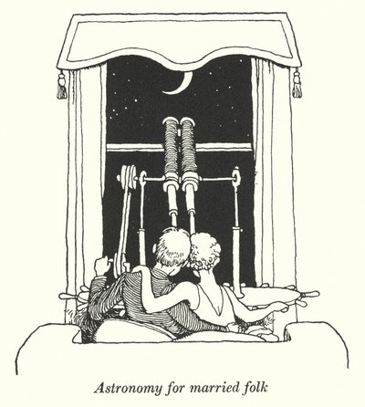 Astronomie für verheiratete Leute (Lithografie) von William Heath Robinson