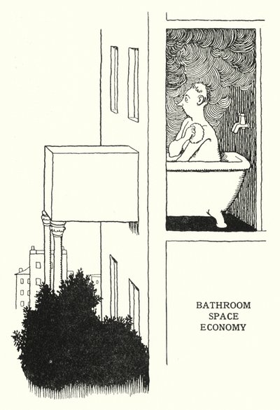 Badezimmer-Raumökonomie von William Heath Robinson