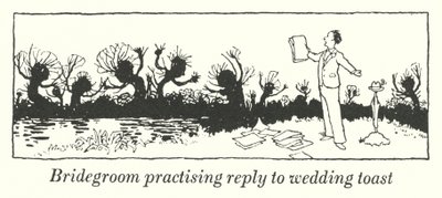 Bräutigam übt die Antwort auf den Hochzeitstoast von William Heath Robinson