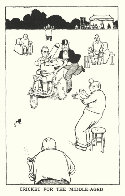 Cricket für die Mittelalterlichen (Lithografie) von William Heath Robinson