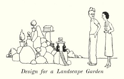 Entwurf für einen Landschaftsgarten von William Heath Robinson