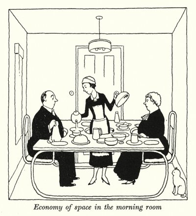 Raumökonomie im Morgenraum von William Heath Robinson