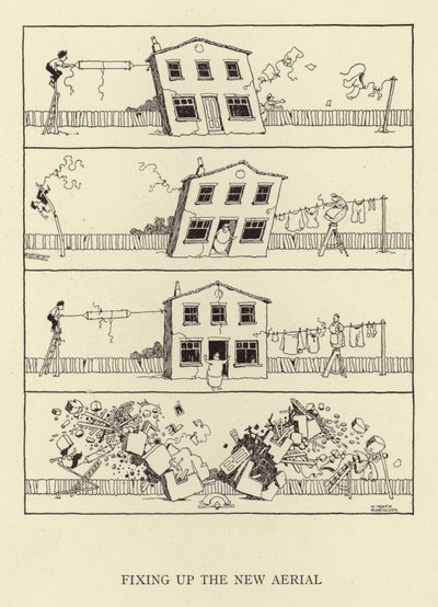 Das neue Luftkabel befestigen von William Heath Robinson