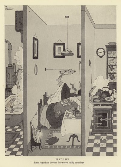 Flaches Leben, einige geniale Geräte für kalte Morgen von William Heath Robinson