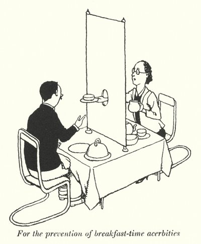 Zur Vermeidung von Frühstückszeit-Streitigkeiten (Litho) von William Heath Robinson