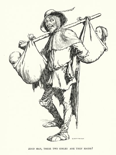 Guter Mann, sind diese beiden Mädchen Jungfrauen? von William Heath Robinson