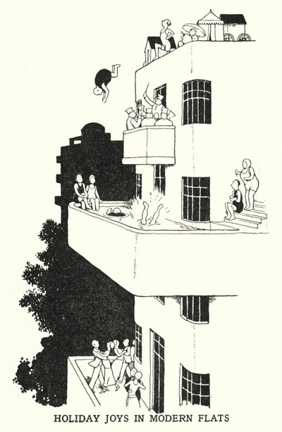 Ferienfreuden in modernen Wohnungen von William Heath Robinson