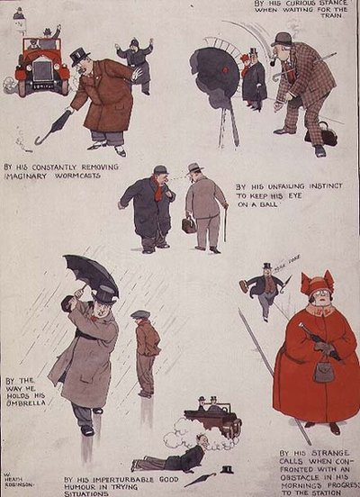 Wie man den wahren Golfer vom gewöhnlichen Mann auf der Straße erkennt von William Heath Robinson