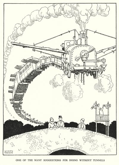 Illustration für Railway Ribaldry von W Heath Robinson von William Heath Robinson