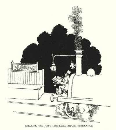 Illustration für Railway Ribaldry von W Heath Robinson von William Heath Robinson