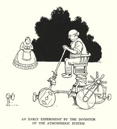 Illustration für Railway Ribaldry von W Heath Robinson (Lithografie) von William Heath Robinson
