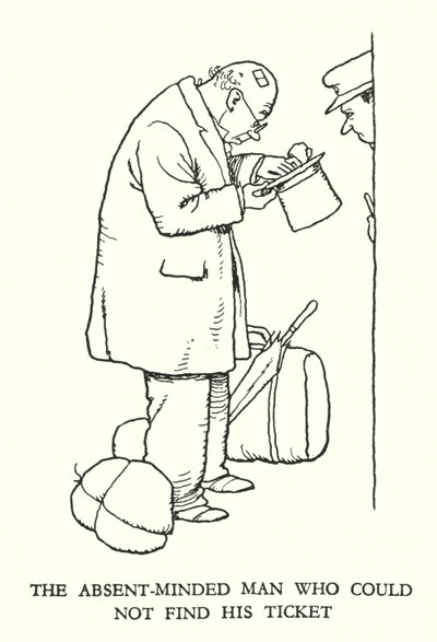 Illustration für Railway Ribaldry von W Heath Robinson (Lithographie) von William Heath Robinson