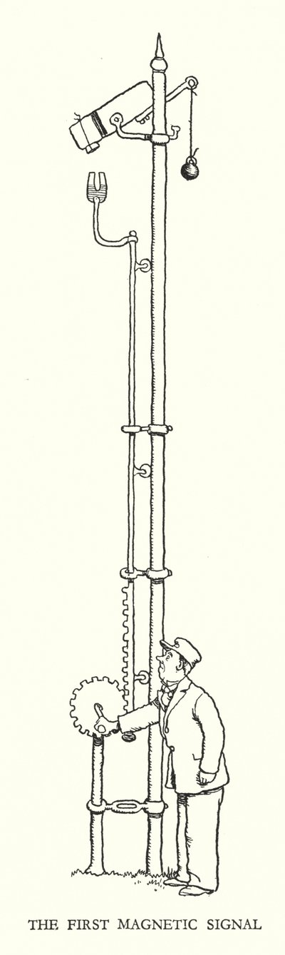 Illustration für Railway Ribaldry von W Heath Robinson (Lithographie) von William Heath Robinson