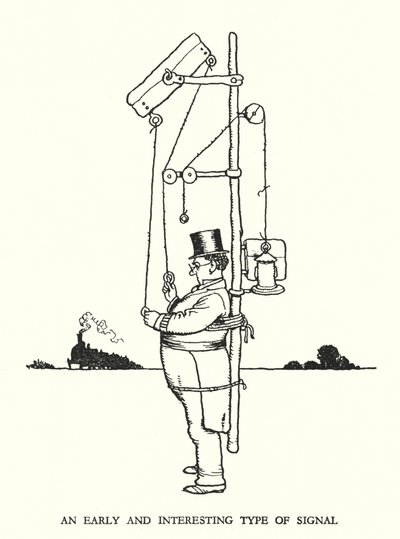 Illustration für Railway Ribaldry von W. Heath Robinson (Lithografie) von William Heath Robinson