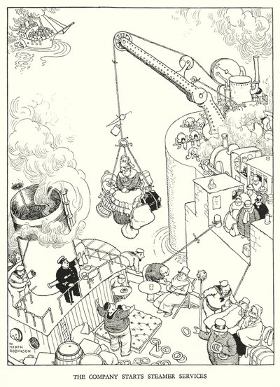 Illustration für Railway Ribaldry von W Heath Robinson von William Heath Robinson