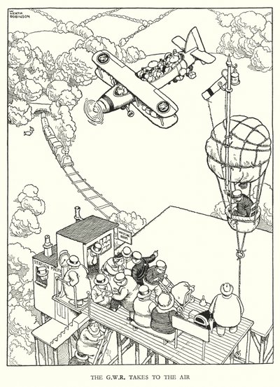 Illustration für Railway Ribaldry von W Heath Robinson von William Heath Robinson