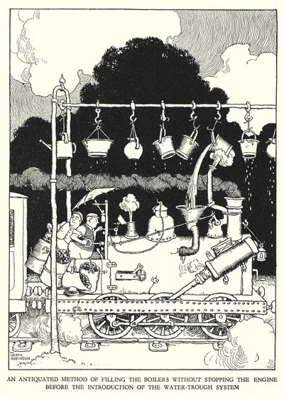 Illustration für Railway Ribaldry von W Heath Robinson von William Heath Robinson