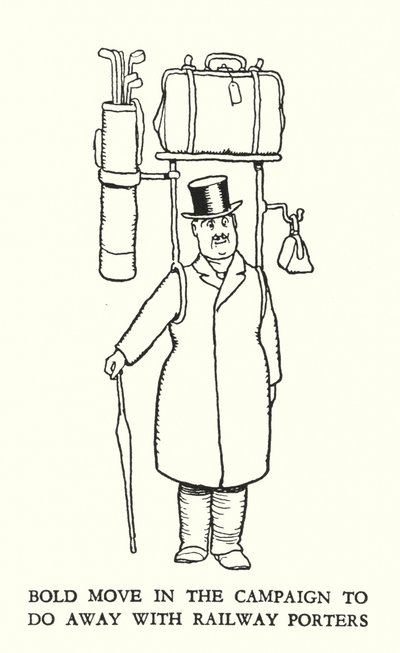 Illustration für Railway Ribaldry von W. Heath Robinson von William Heath Robinson