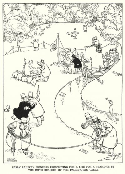 Illustration für Railway Ribaldry von W Heath Robinson von William Heath Robinson