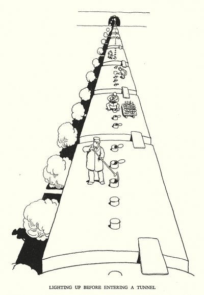 Illustration für Railway Ribaldry von W Heath Robinson von William Heath Robinson