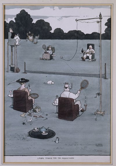 Rasen-Tennis für die Mittelalterlichen von William Heath Robinson